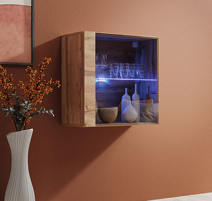 Mueble colgante modelo Baza LD 60x60 en color roble con LED