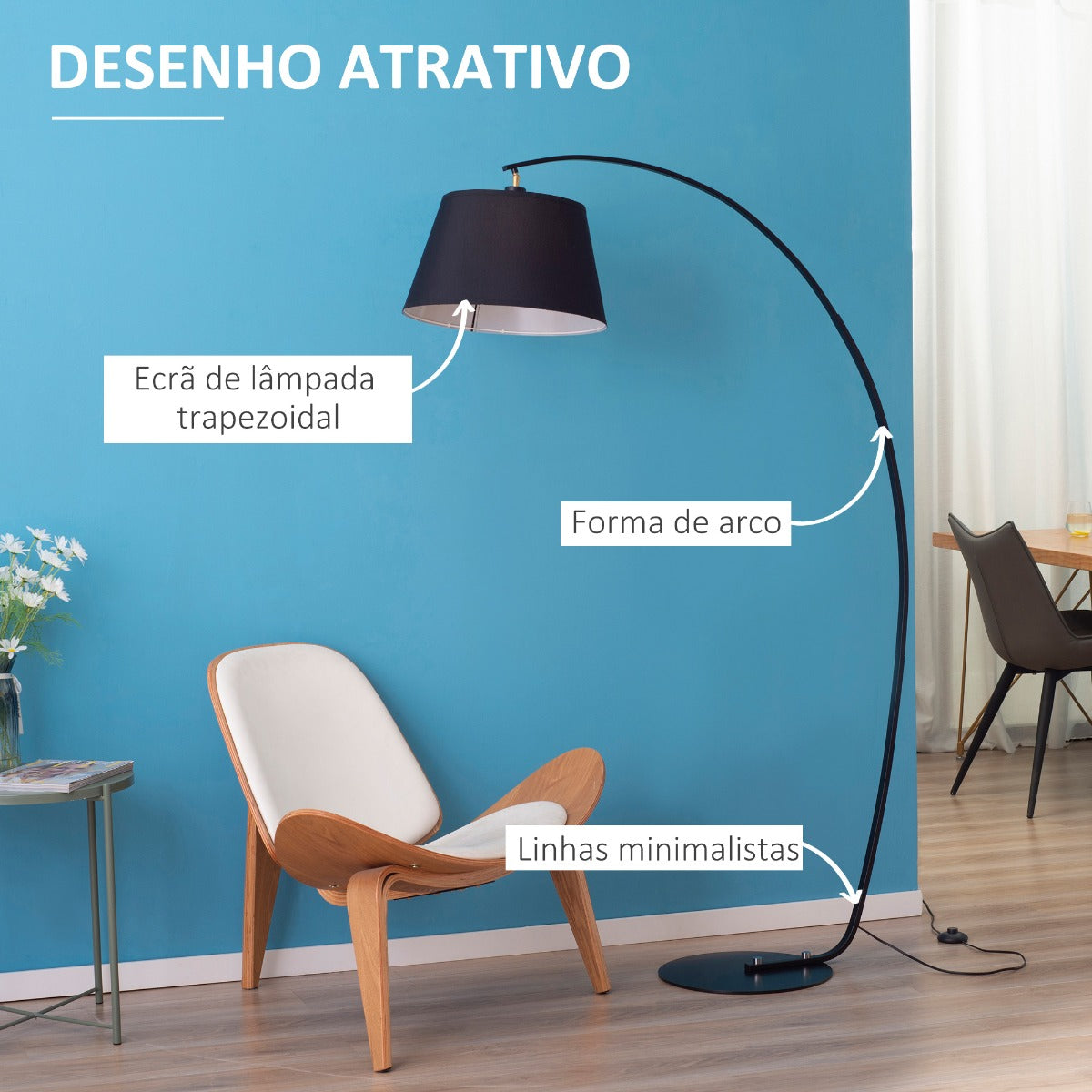 Candeeiro de Pé Arcus - Design Moderno - Leva-Me Contigo - Móveis & Decoração