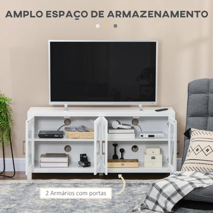 Móvel de TV Larm com 4 Portas de Vidro Temperado - Design Escandinavo