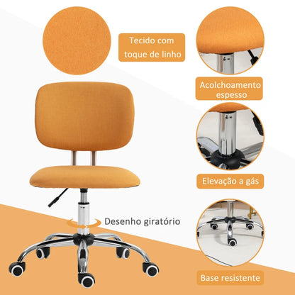 Cadeira de Escritório Oper Giratória com Altura Ajustável - Laranja - Design Moderno