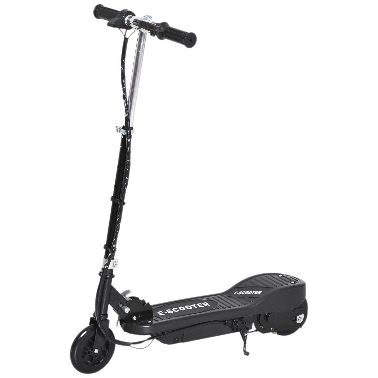 Trotinete Elétrica Criança De 7-14 Anos E-Scooter Dobrável Guiador Ajustável 12km/h Bateria Recarregável 12V Skate 120W Carga 50kg Preto