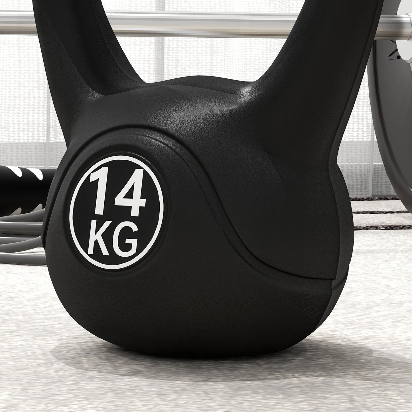 HOMCOM Peso Russo de 14 kg Kettlebell Fitness Preenchido de Areia com Punho Largo Antiderrapante para Exercícios e Treinos em Casa Ginásio 26x18x32 cm Preto