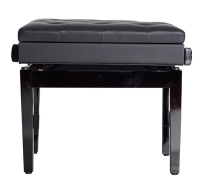 Banco de Piano com Espaço de Armazenamento Altura Ajustável com Assento Acolchoado Carga 200 kg 54,5x33x48-58 cm Preto