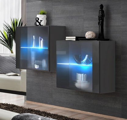 Mueble colgante modelo Baza LD 60x60 en color gris con LED