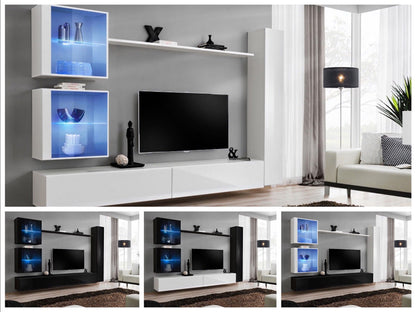 Mueble colgante modelo Baza LD 60x60 en color negro con LED