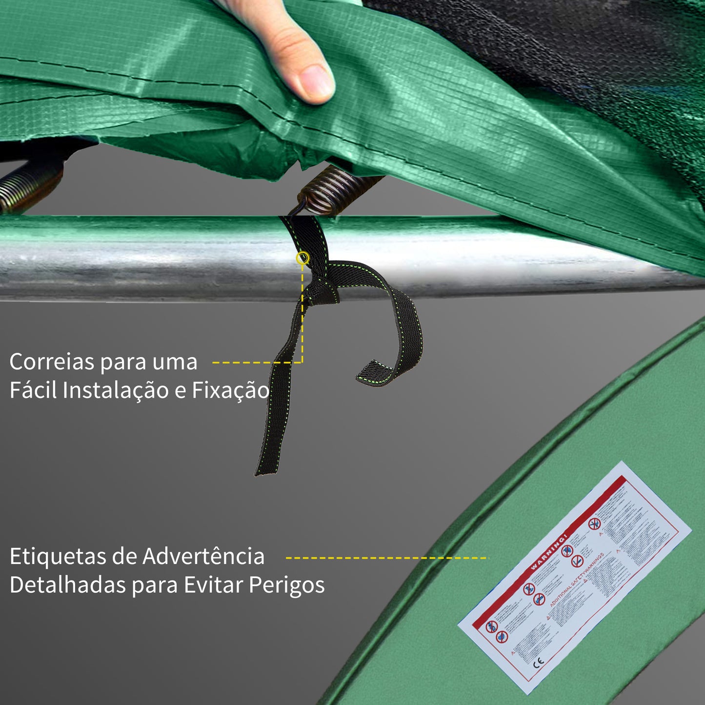 HOMCOM Cobertura de Proteção Ø366 cm de Borda de Trampolim Espuma de Proteção para Trampolim para Exterior Verde