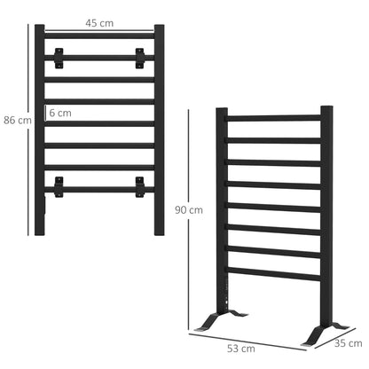 Toalheiro Elétrico de Pé/Parede com 8 Barras de Aquecimento e Temporizador - 150 W