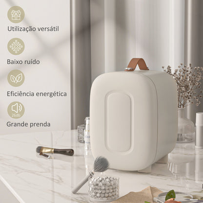 HOMCOM Frigorífico de Cosméticos 4L Frigorífico Pequeno 9V/240V para Arrefecer e Aquecer Mini Frigorífico para Beleza Maquilhagem Bebidas 20,3x26,3x28 cm Creme