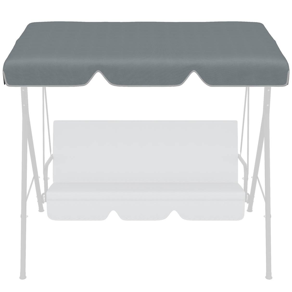 Outsunny Toldo de Substituição para Baloiço de 2 Lugares Cobertura de Substituição para Baloiço com Proteção UV50+ para Jardim Varanda Pátio 192x144 cm Cinza Escuro