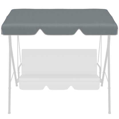 Outsunny Toldo de Substituição para Baloiço de 2 Lugares Cobertura de Substituição para Baloiço com Proteção UV50+ para Jardim Varanda Pátio 192x144 cm Cinza Escuro