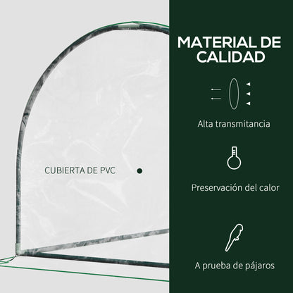 Outsunny Estufa 200x100x80cm para Jardim Terraço Cultivo de Plantas Estufa com Estrutura de Aço Cobertura PVC Transparente