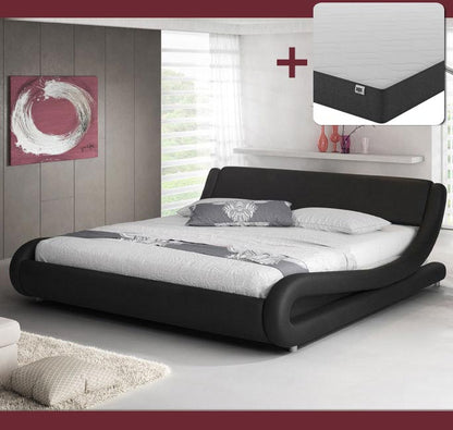 Cama Piccione color negro (120x190cm) con colchón Texas