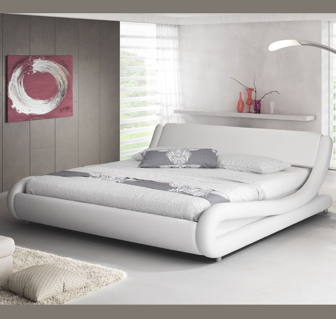 Cama de matrimonio de diseño Piccione en color blanco (160x200cm)