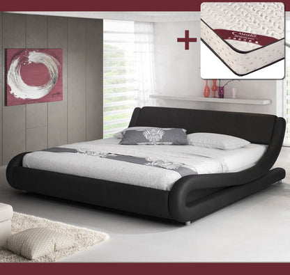 Cama Piccione color negro (120x190cm) con colchón Texas