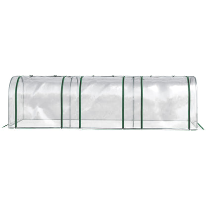 Outsunny Estufa 295x100x80 cm para Jardim Varanda Estufa Pequena para Cultivo de Plantas com 3 Janelas Estrutura de Aço e PVC Transparente e Verde