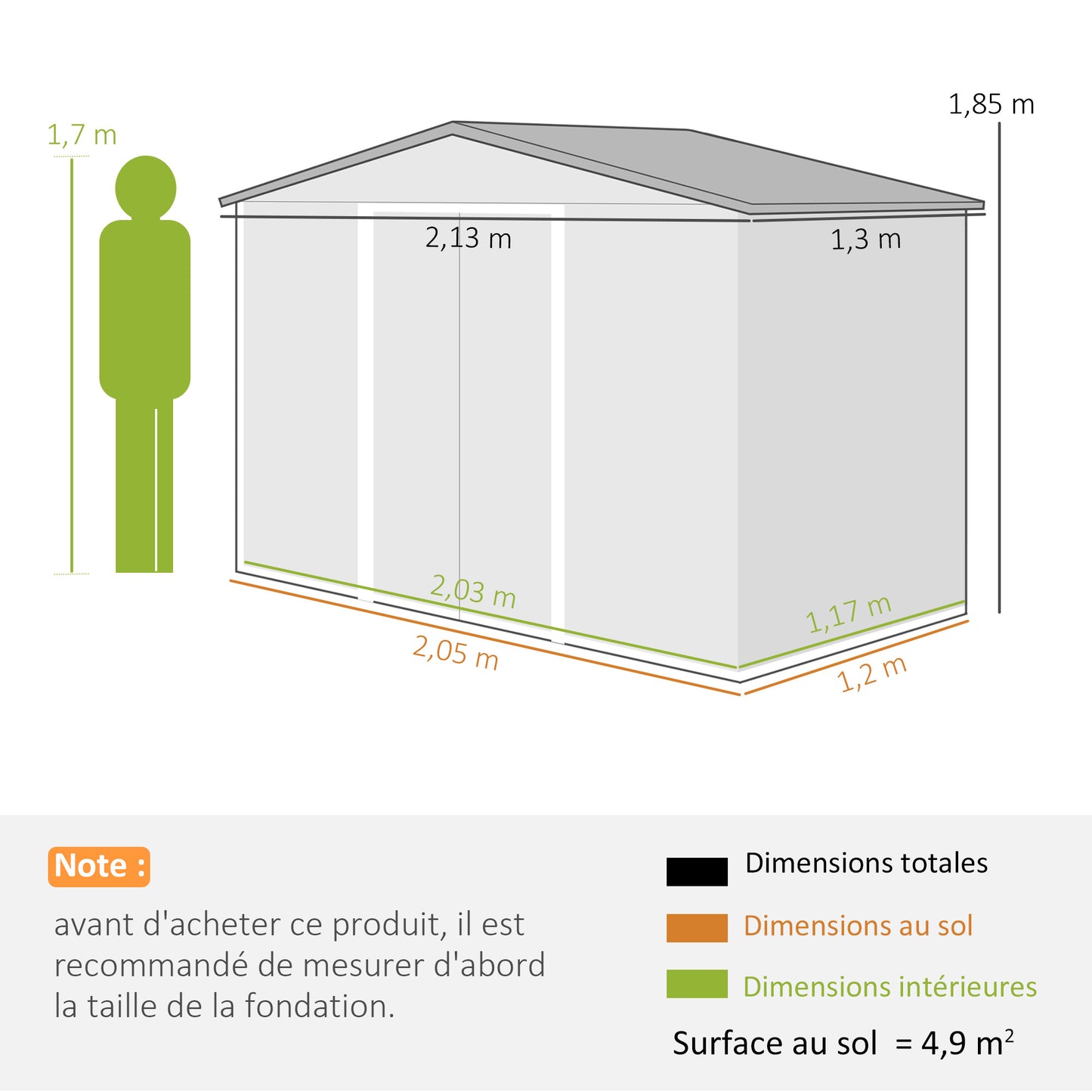 Outsunny Abrigo de Jardim 213x130x185 cm Abrigo de Jardim Metálico de Exterior para Armazenamento de Ferramentas com 2 Portas Deslizantes e 4 Janelas para Terraço Marrom