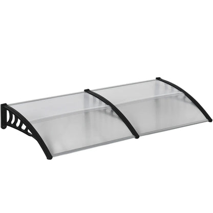 Outsunny Marquise de Proteção 200x96 cm Marquise Exterior para Portas e Janelas contra o Sol e Chuva com Suporte de PP Policarbonato Transparente