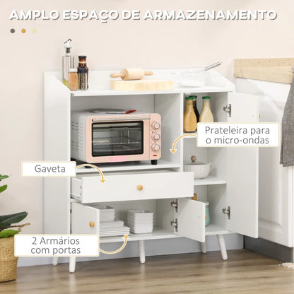 Móvel de Cozinha Beauty - Branco - Design Nórdico