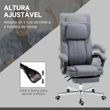 Vinsetto Cadeira de Escritório com 6 Pontos de Massagem por Vibração Cadeira de Escritório Reclinável com Altura Ajustável Controlo Remoto Encosto Alto e Apoio para a Cabeça 65x61x101-113 cm Cinza