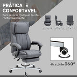 Vinsetto Cadeira de Escritório com 6 Pontos de Massagem por Vibração Cadeira de Escritório Reclinável com Altura Ajustável Controlo Remoto Encosto Alto e Apoio para a Cabeça 65x61x101-113 cm Cinza