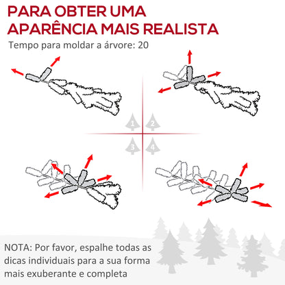 HOMCOM Árvore de Natal Artificial 150cm Ignífugo com 420 Ramos 48 Decorações Folhas de PVC e Suporte Metálico Decoração de Natal para Interior Verde