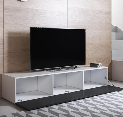 Móvel de TV Lukes de 160cm - Branco/Preto Brilhante - Design Moderno