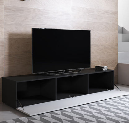 Mueble TV modelo Leiko H2 (160x32cm) color negro y blanco con patas estándar