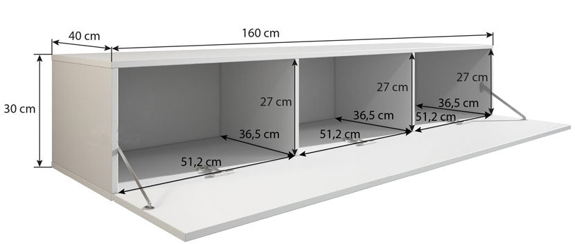 Mueble TV modelo Nerea H2 (160 cm) en negro