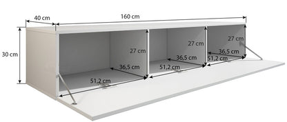 Mueble TV modelo Nerea H2 (160 cm) en blanco y negro