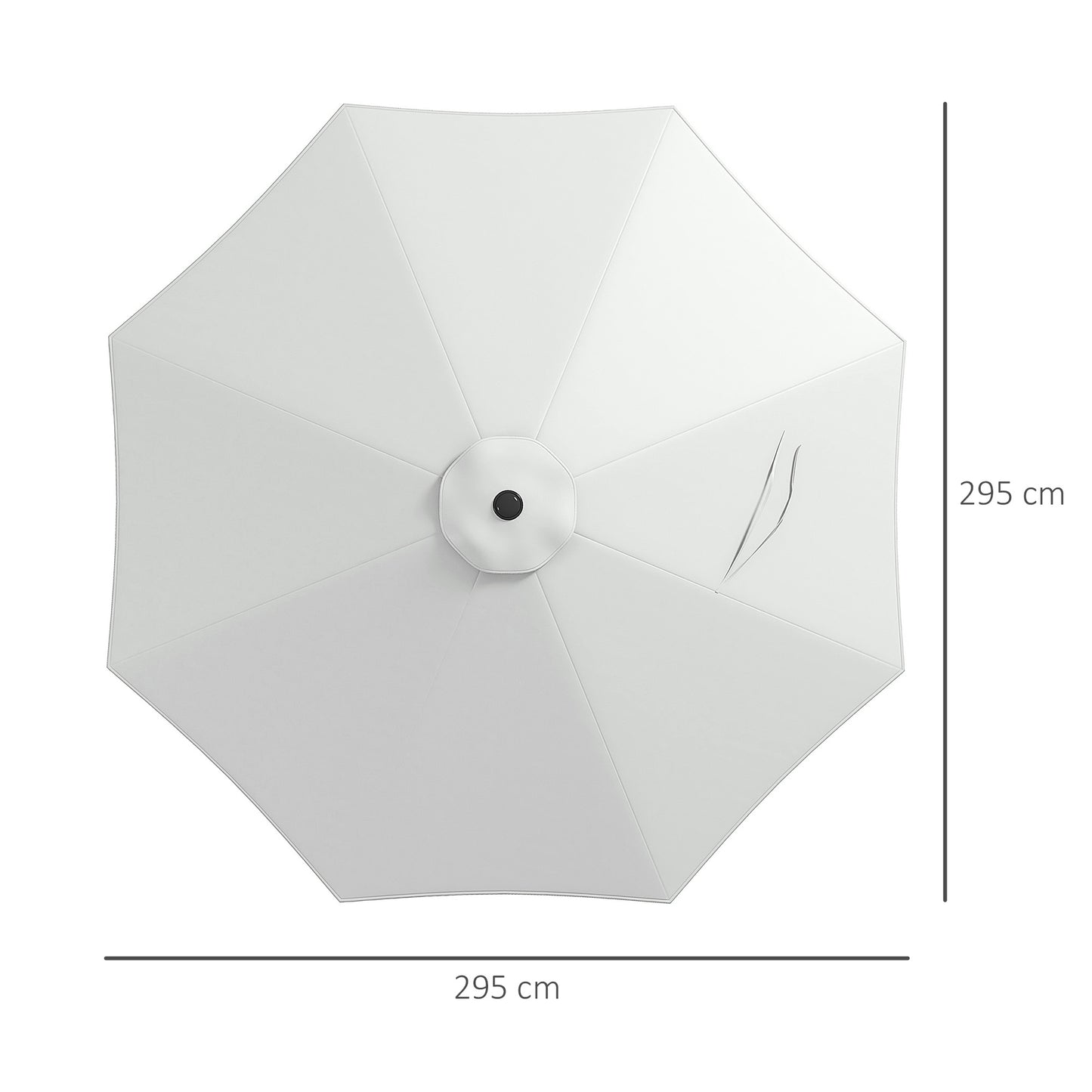 Outsunny Toldo de Substituição para Chapéu de Sol de 3 m Toldo de Substituição para Chapéu de Sol de Pátio com Ventilação Superior para Exterior Branco