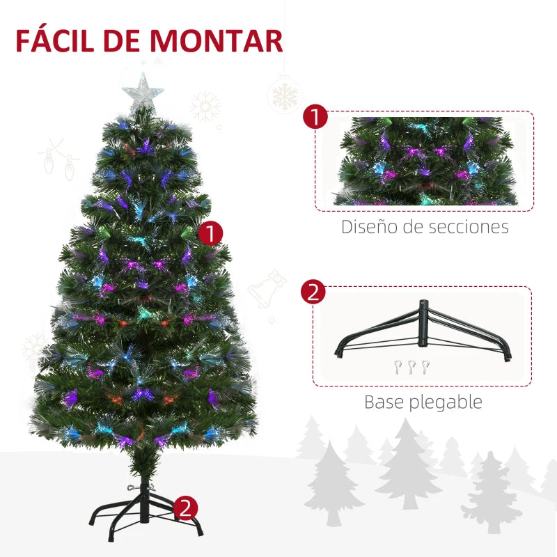 Árvore de Natal com 130 Luzes LED e Estrela - 120 cm