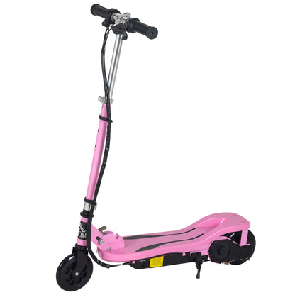 HOMCOM Trotinete Elétrico Dobrável Suporta até 50kg com Altura Ajustável Scooter Elétrica com Interruptor de Inicio e Freios 75x36x82-93cm Rosa