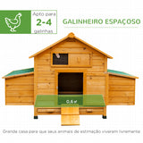 PawHut Galinheiro Grande de Madeira do Abeto com Tabuleiro para Resíduos Capacidade 4-6 Galinhas 150x100x96,5cm Resistente à Água