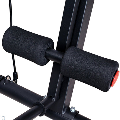 HOMCOM Banco de Pesos Dobrável e Inclinável Banco de Musculação Multifuncional para Treinamento Completo Máquina Fitness para Casa Academia 54x160x106cm Preto