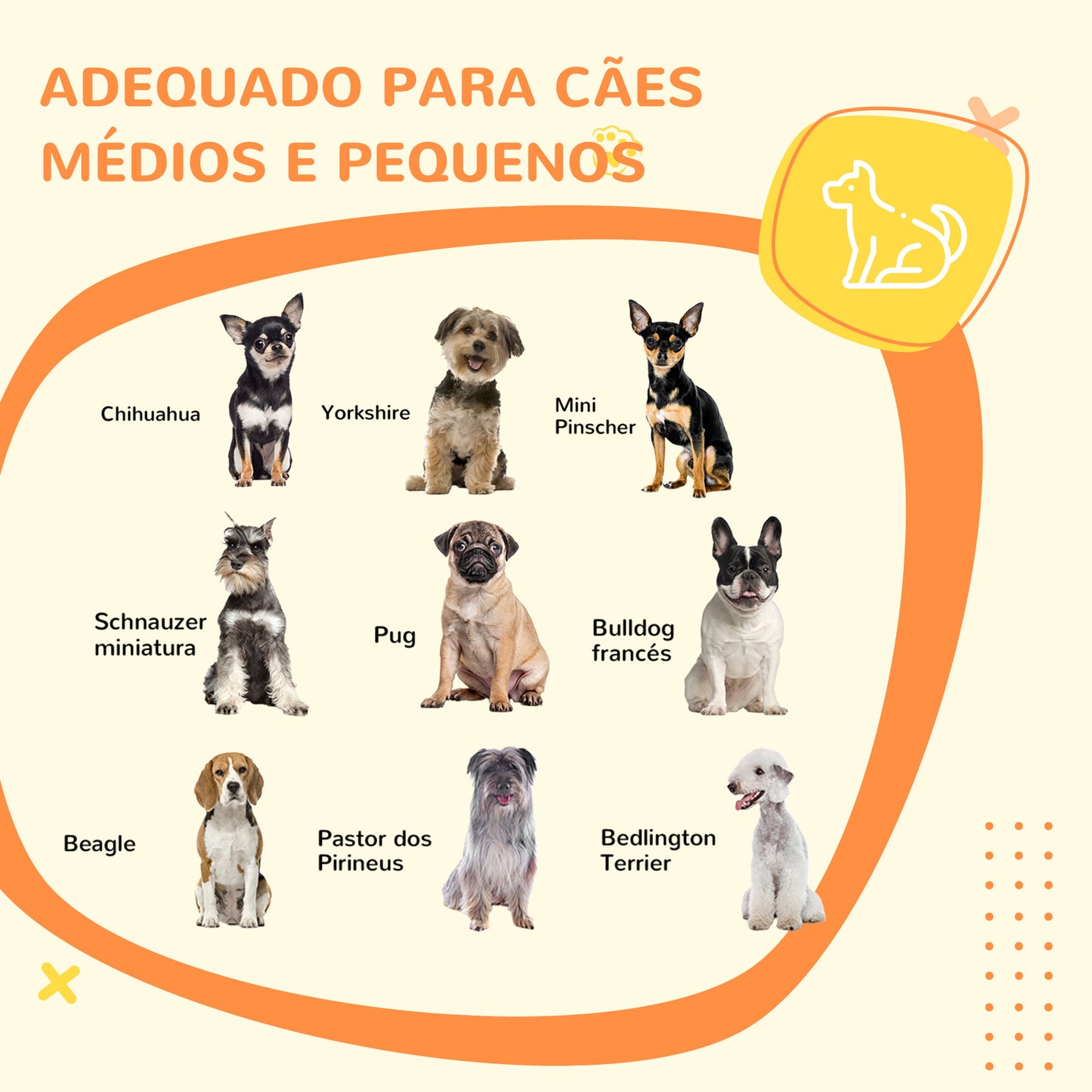 PawHut Gaiola para Cães com Bancada Mesa Auxiliar Gaiola para Cães com Porta Fechadura Almofada Lavável e Grades de Aço para Interior 90x58x62,5cm Carvalho e Branco