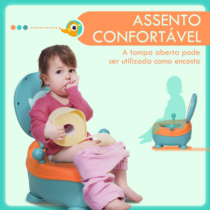 ZONEKIZ Bacio para Bebé de 6-36 Meses Portátil Bacio para Crianças em Forma de Alienígena com Tampa Estrutura Antiderrapante Bacio de Aprendizagem Carga 40 kg 35,6x35,7x22,2 cm Azul