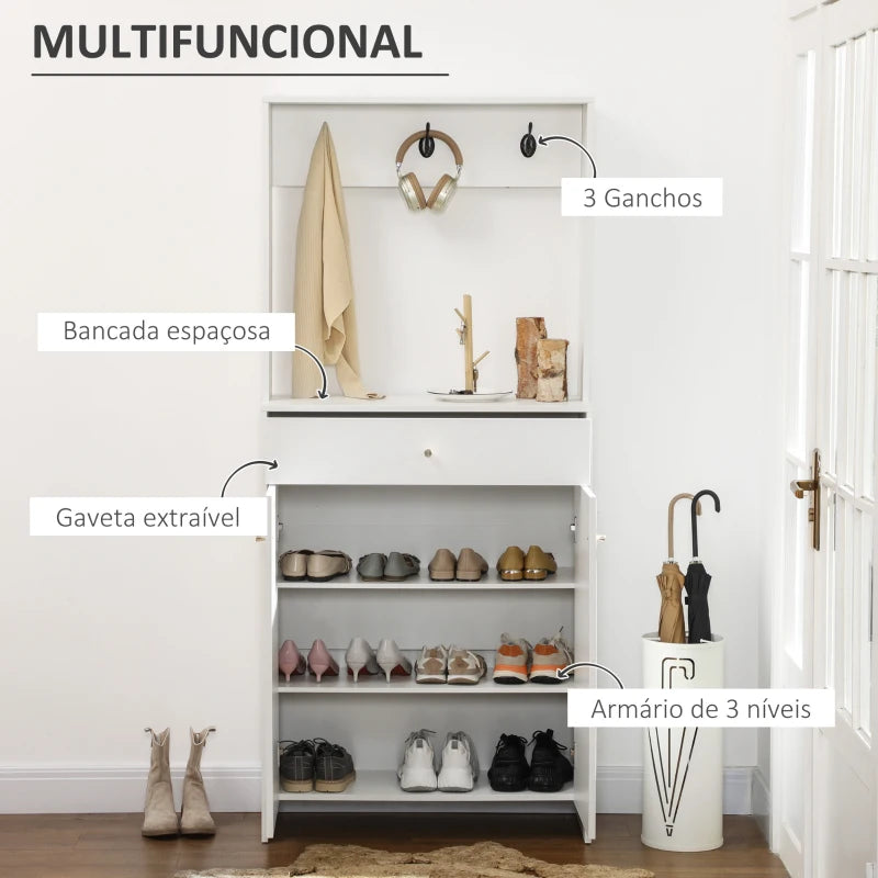 Conjunto de Sapateira e Cabide Pofu - Design Minimalista