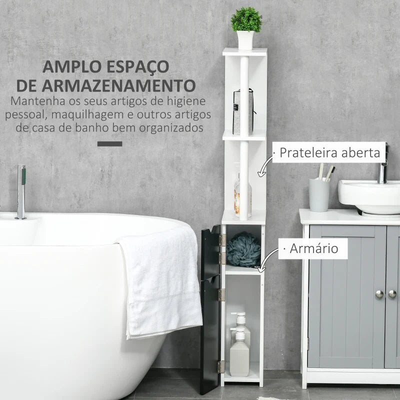 Armário Alto Daf de Casa de Banho - Preto e Branco - Design Nórdico