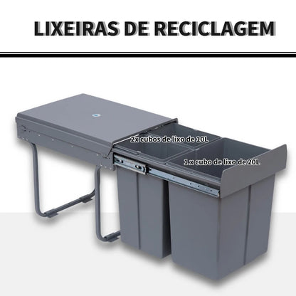 Caixote de Lixo de Reciclagem para Incorporar - Design Moderno