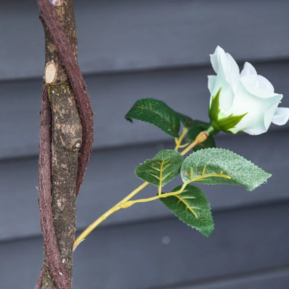 Planta Artificial Rosa Branca de 90cm