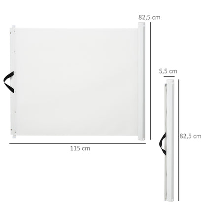 PawHut Barreira de segurança extensível até 115 cm Vedação para animais de estimação Bebês Crianças 115x82,5 cm Textilene Branco