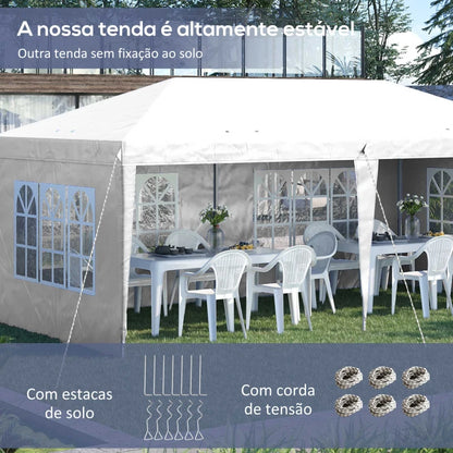 Tenda Dobrável com 4 Paredes Laterais Amovíveis - 3x6m