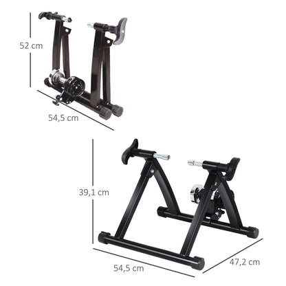 HOMCOM Rolo de Treinamento Magnético para Bicicleta Dobrável 54,4x 47,2x39,1 cm Preta