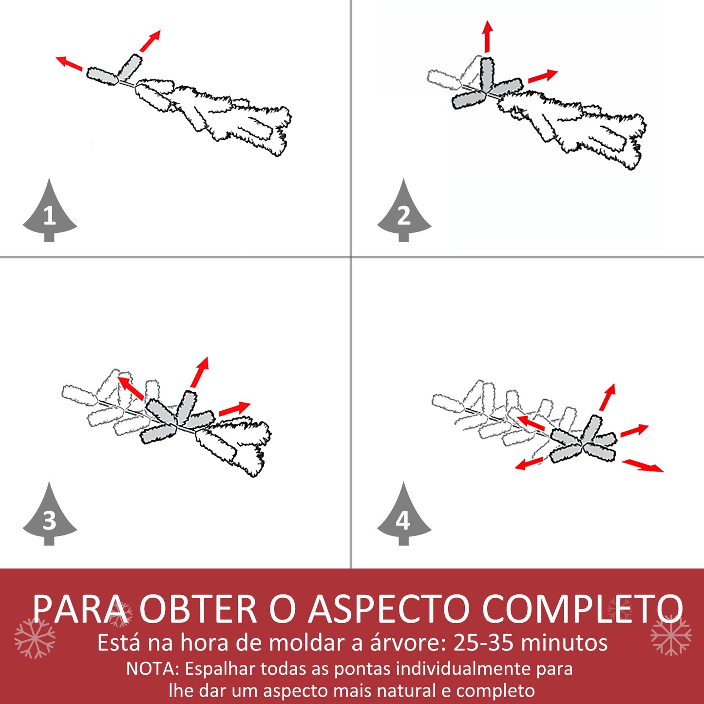 HOMCOM Árvore de Natal Artificial Dobrável 150cm Ignífugo com 358 Ramos Folhas de PVC e Suporte Metálico Decoração de Natal para Interiores Branco