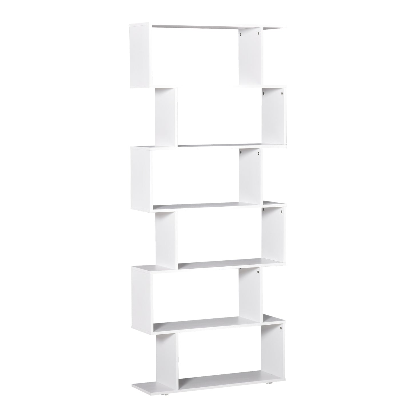 Homcom Estante com 6 Prateleiras para Livros Material de Madeira 80 x 25 x1 92 cm Branco