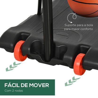 SPORTNOEW Tabela de Basquetebol com Altura Ajustável 178-208 cm Rodas Cesta de Basquetebol para Crianças acima de 6 Anos com Base Recarregável para Exterior 75x56x210-240 cm Amarelo e Preto