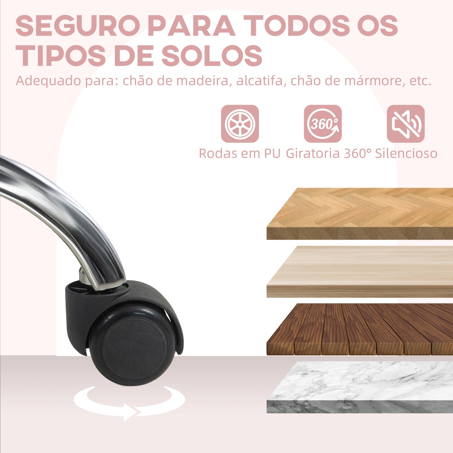 HOMCOM Cadeira de Escritório Giratória Cadeira de Escritório sem Braços com Altura Ajustável Estofada em Pelúcia e Encosto Alto Cadeira de Estúdio Carga 120 kg 62x58x89-99 cm Multicor