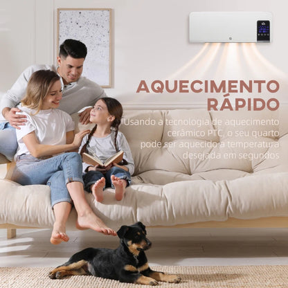 Aquecedor Elétrico de Parede com Controlo Remoto - 1000W/2000W