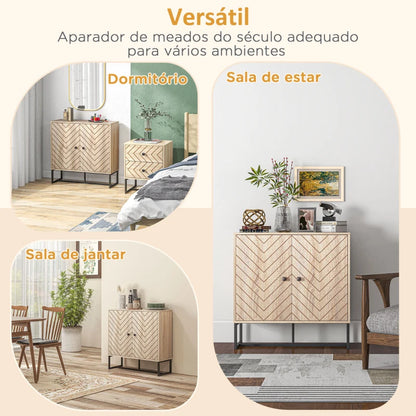 Aparador Turin com 2 Portas de 80cm - Design Retro