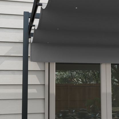 Outsunny Pérgola 3x4 Pérgola de Jardim com Teto Retrátil de Poliéster e 12 Orifícios de Drenagem Pérgola para Pátio Varanda Exterior Cinza